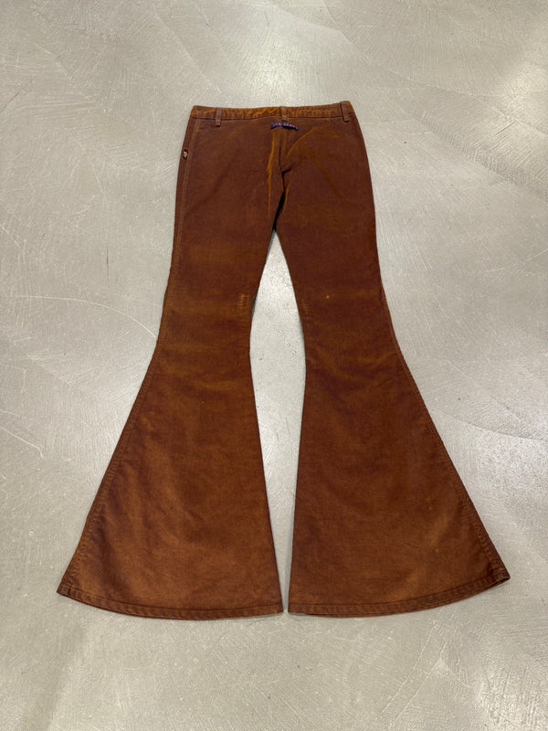 2000s Jean Paul Gaultier corduroy extra flared low rise pants