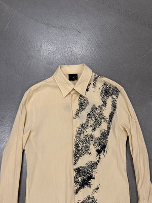 2000s Cavalli print flare sleeve shirt