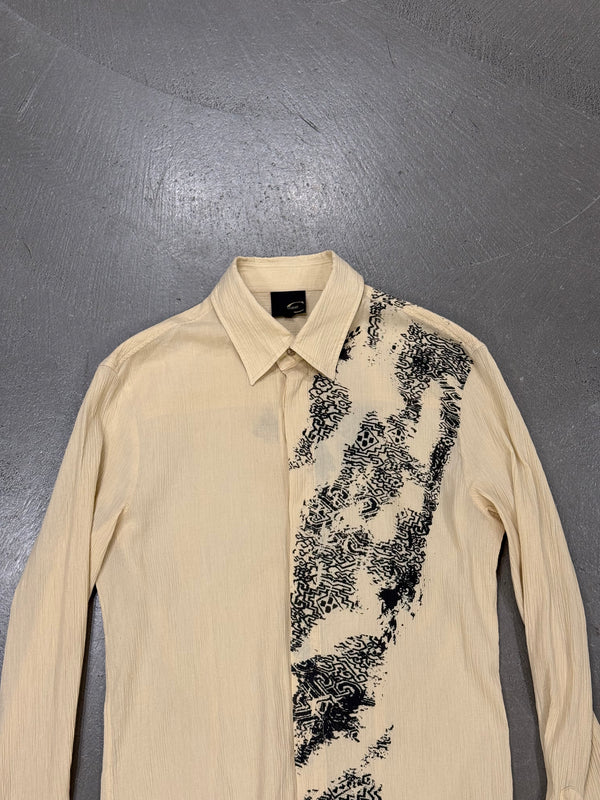 2000s Cavalli print flare sleeve shirt