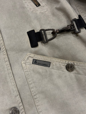 2000s Dolce & Gabbana hooded military parka with adjustable straps