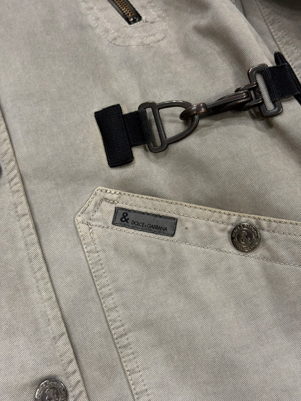 2000s Dolce & Gabbana hooded military parka with adjustable straps