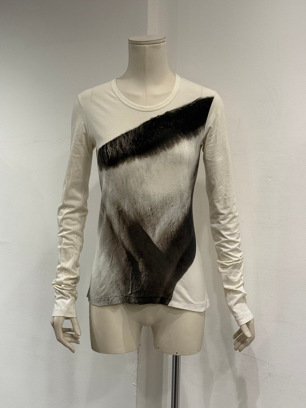 A/W2004 Ann Demeulemeester horsehair print long sleeve top