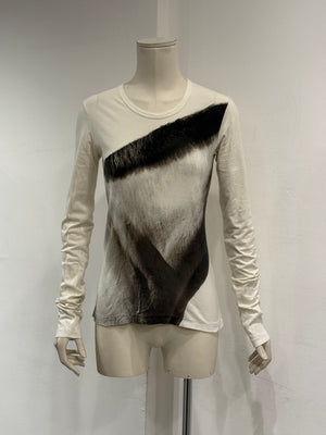 A/W2004 Ann Demeulemeester horsehair print long sleeve top