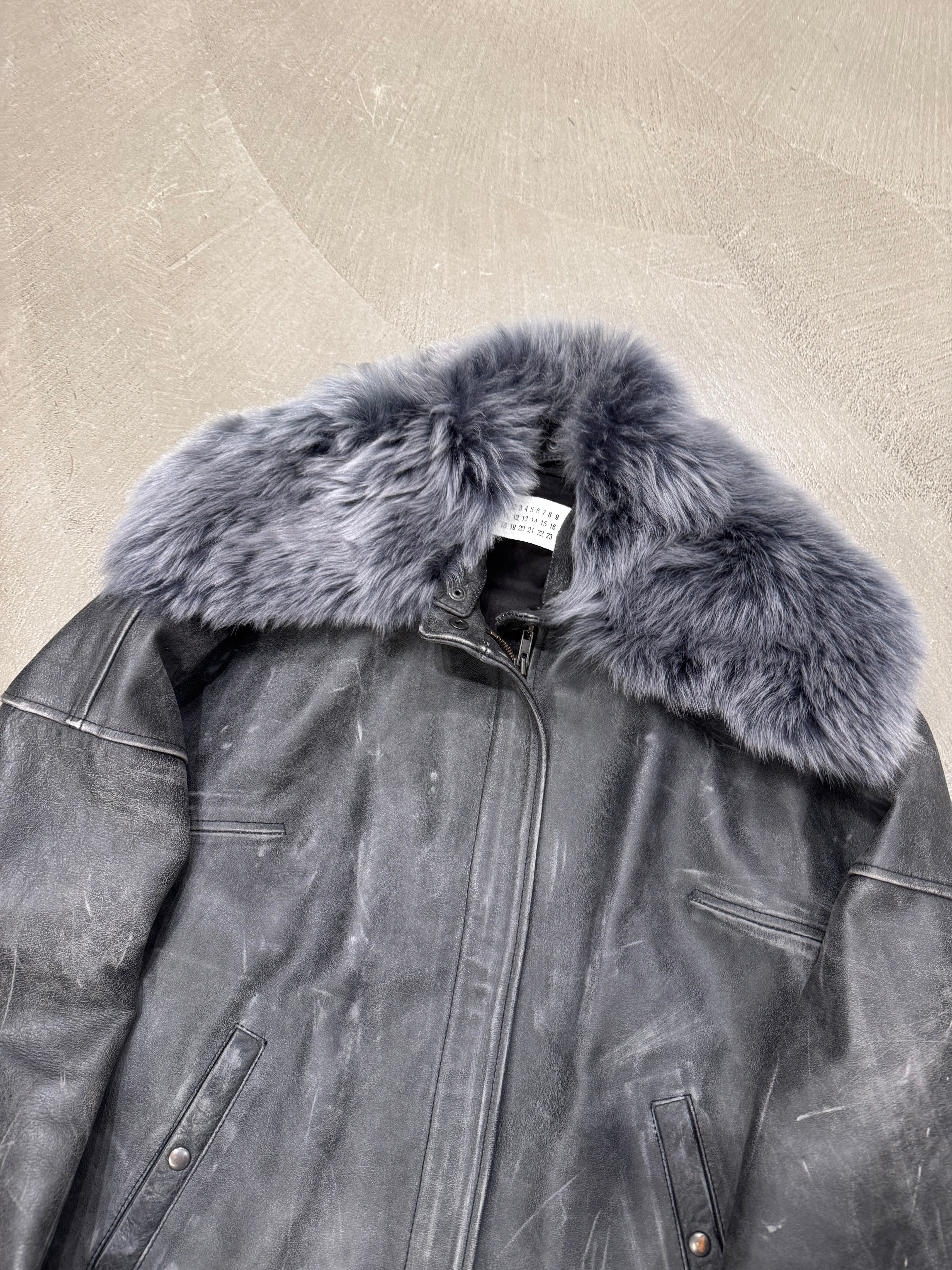 A/W 2009 Maison Margiela rabbit fur aviator leather jacket
