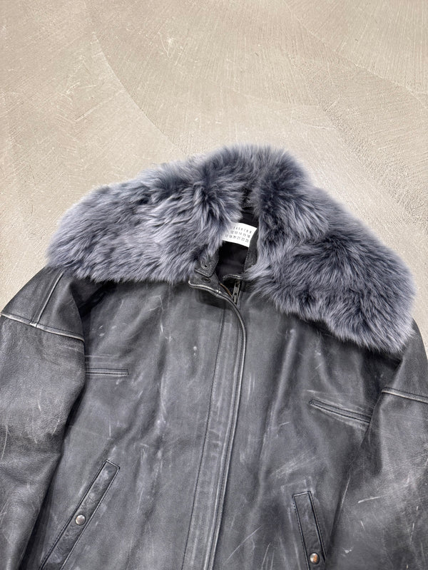 A/W 2009 Maison Margiela rabbit fur aviator leather jacket