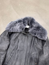 Load image into Gallery viewer, A/W 2009 Maison Margiela rabbit fur aviator leather jacket
