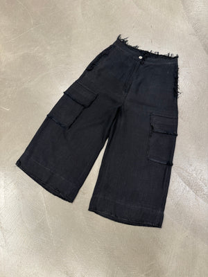 2017 Margiela MM6 wide distressed cargo shorts