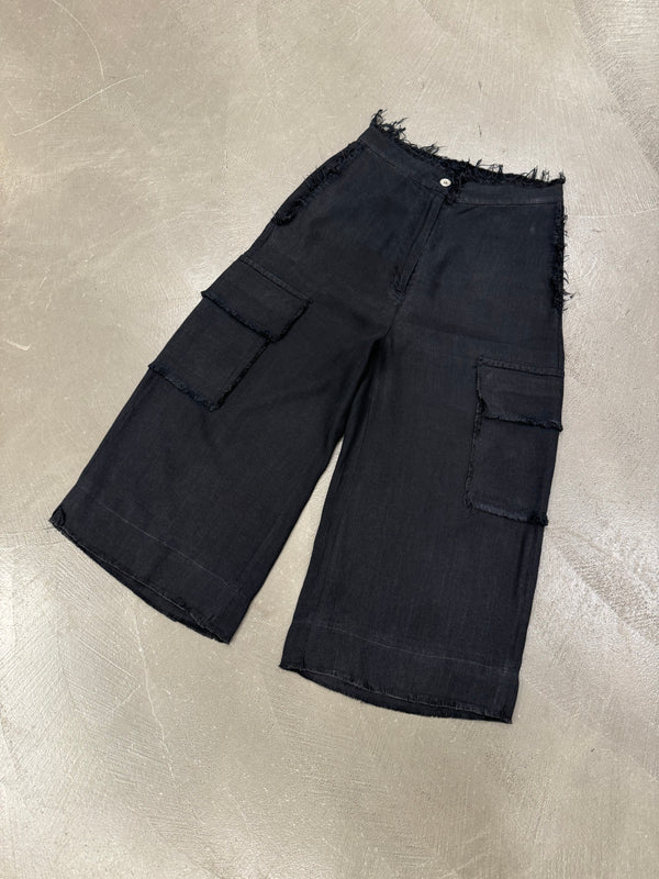 2017 Margiela MM6 wide distressed cargo shorts
