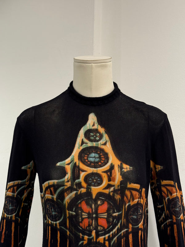 A/W1998 Jean Paul Gaultier gothic cathedral mesh top