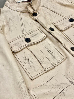 S/S2001 Yves Saint Laurent by Tom Ford M-65 distressed military leather jacket