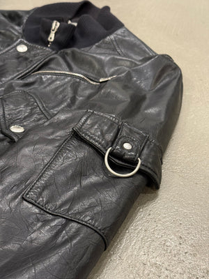 S/S2004 Dolce & Gabbana multi-zipper runway leather jacker