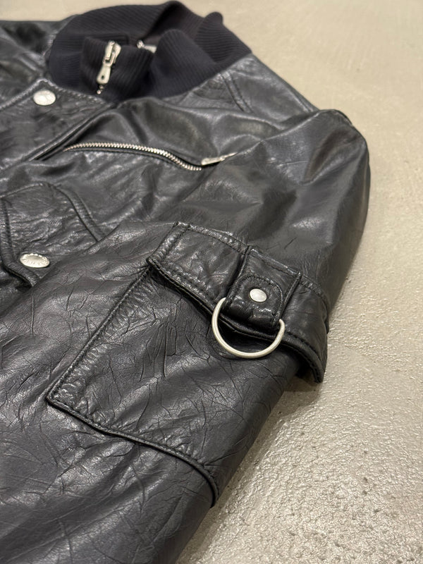 S/S2004 Dolce & Gabbana multi-zipper runway leather jacker