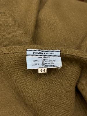 1990s Prada linen wrap dress