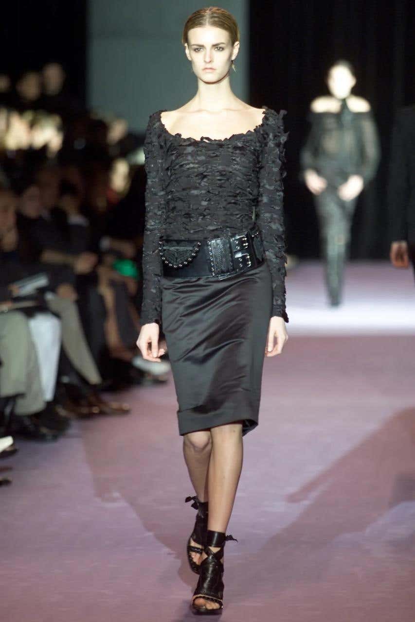 F/W 2001 Yves Saint Laurent by Tom Ford Runway Ribbon Knit Sweater Top