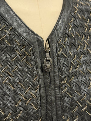 A/W1992 Gianni Versace chain-woven leather vest
