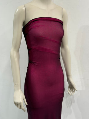 2000s Plein Sud bodycon strapless two-tone tube maxi dress
