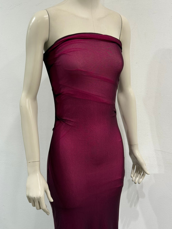2000s Plein Sud bodycon strapless two-tone tube maxi dress