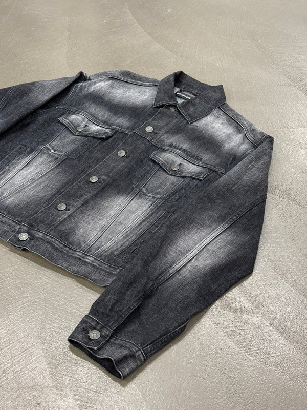 Balenciaga faded logo oversized denim jacket