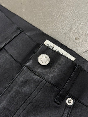 2013 Saint Laurent by Hedi Slimane stretchy leather skinny pants