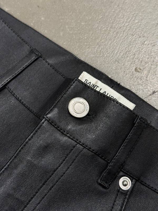 2013 Saint Laurent by Hedi Slimane stretchy leather skinny pants