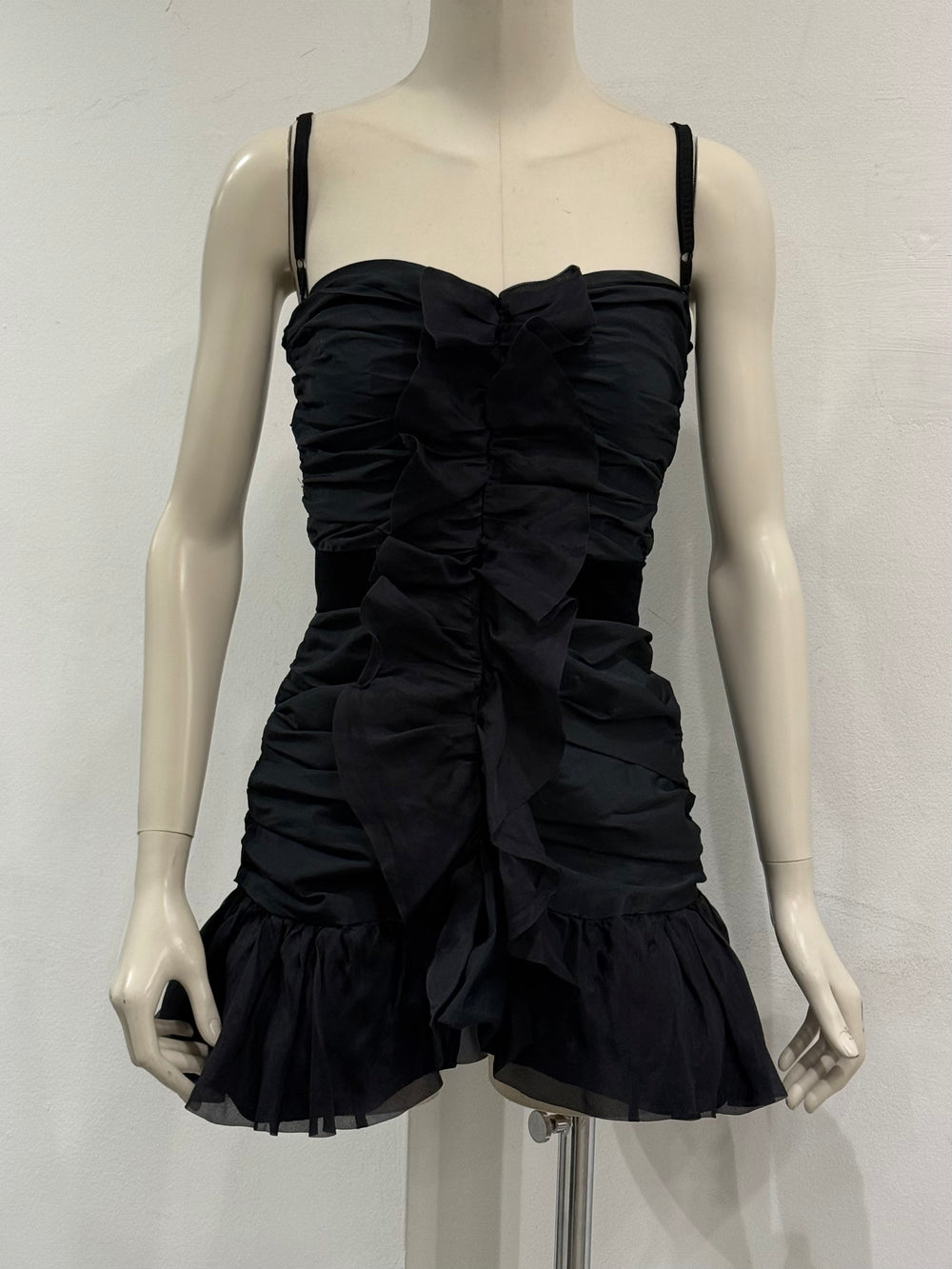 Dolce & Gabbana ruched mini dress with ruffle front