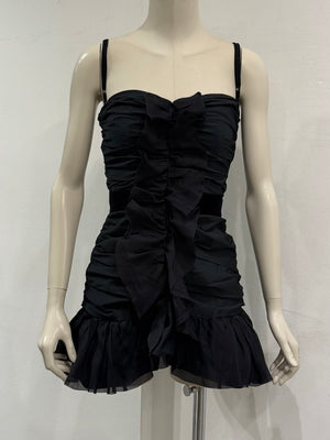 Dolce & Gabbana ruched mini dress with ruffle front
