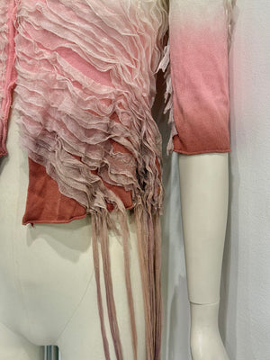 A/W2001 Roberto Cavalli shibori dyed deconstructed cardigan
