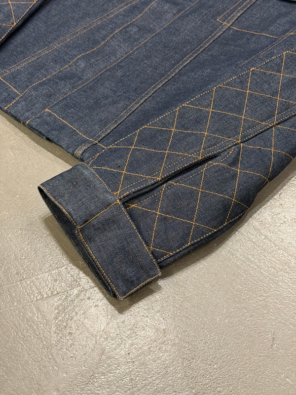 2000s Yves Saint Laurent sample denim jacket with quilted detailing