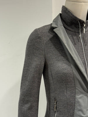 2000s Brunello Cucinelli layered wool zip blazer