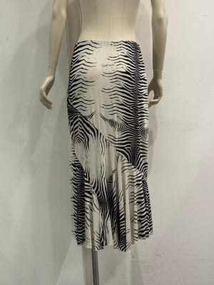 1999 Roberto Cavalli zebra print skirt