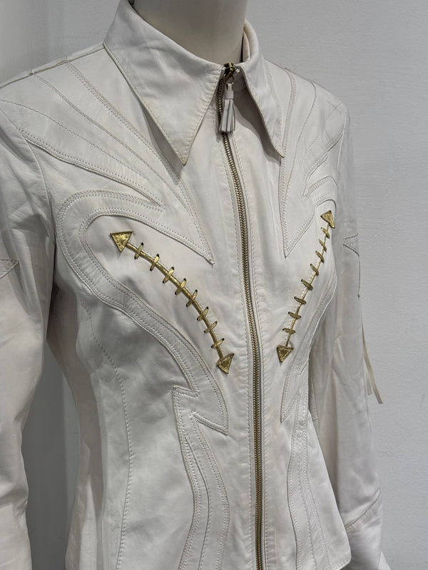 S/S2004 Roberto Cavalli runway western leather jacket