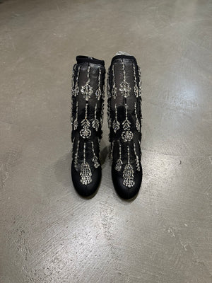 2022 Alexander McQueen emboided sculptural heels