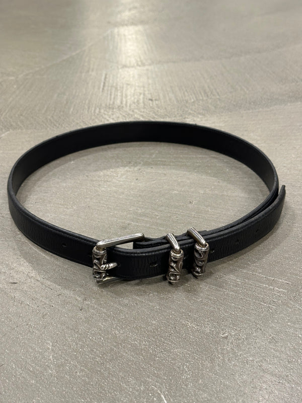 Chrome Hearts 1 inch 3-piece leather roller belt