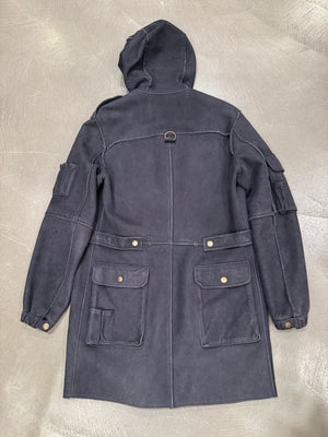 A/W2003 Dolce & Gabbana multi-pockets leather coat