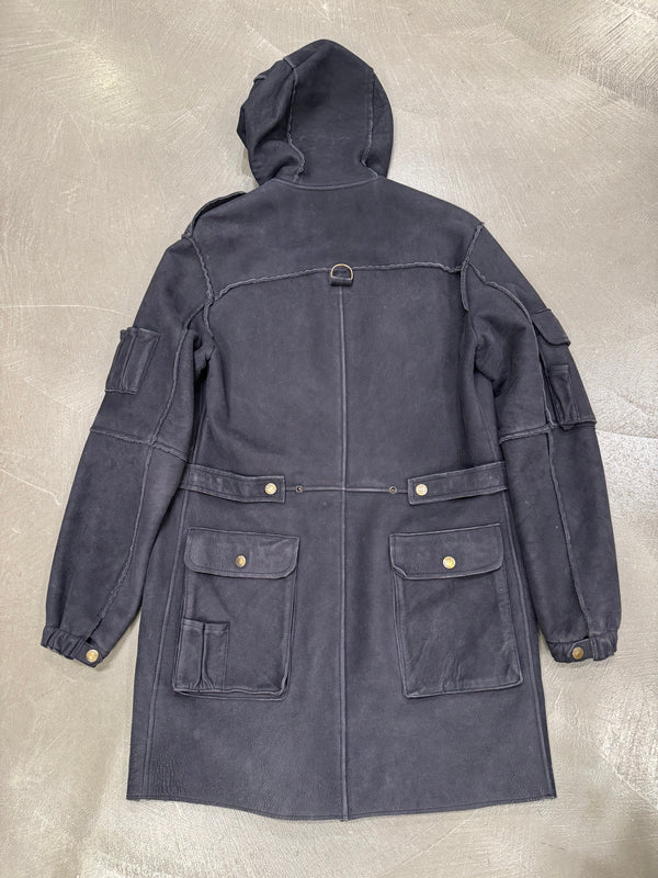 A/W2003 Dolce & Gabbana multi-pockets leather coat