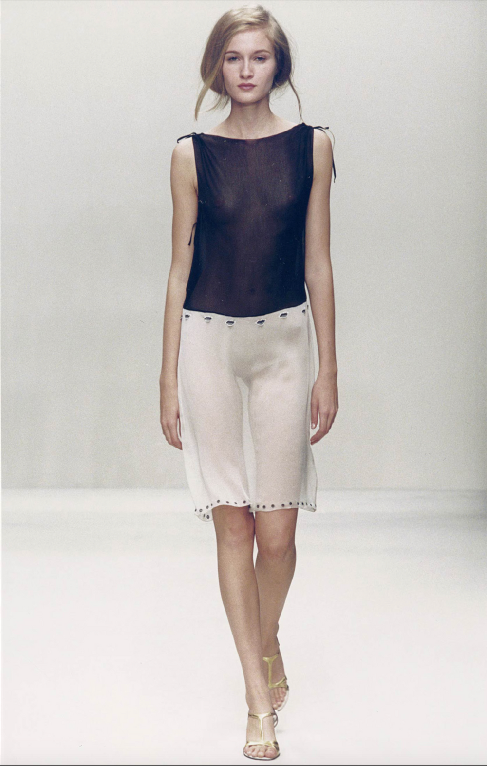 S/S2000 Prada Runway sheer slip dress with kiss eyelet