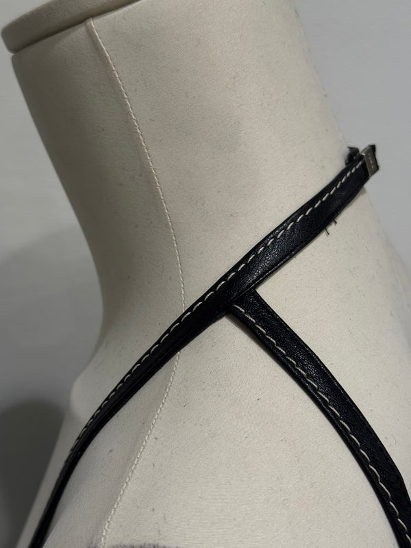 2000s Fendi 3-piece mesh set with leather trim