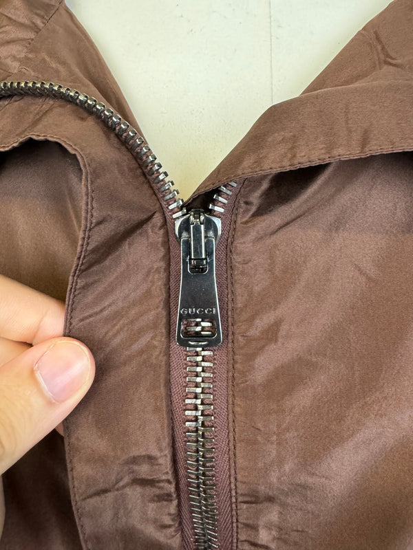 F/W 2002 Gucci by Tom Ford Brown Silk Baggy Kimono Jacket