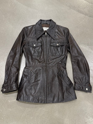 1990s Dolce & Gabbana leather belted coat