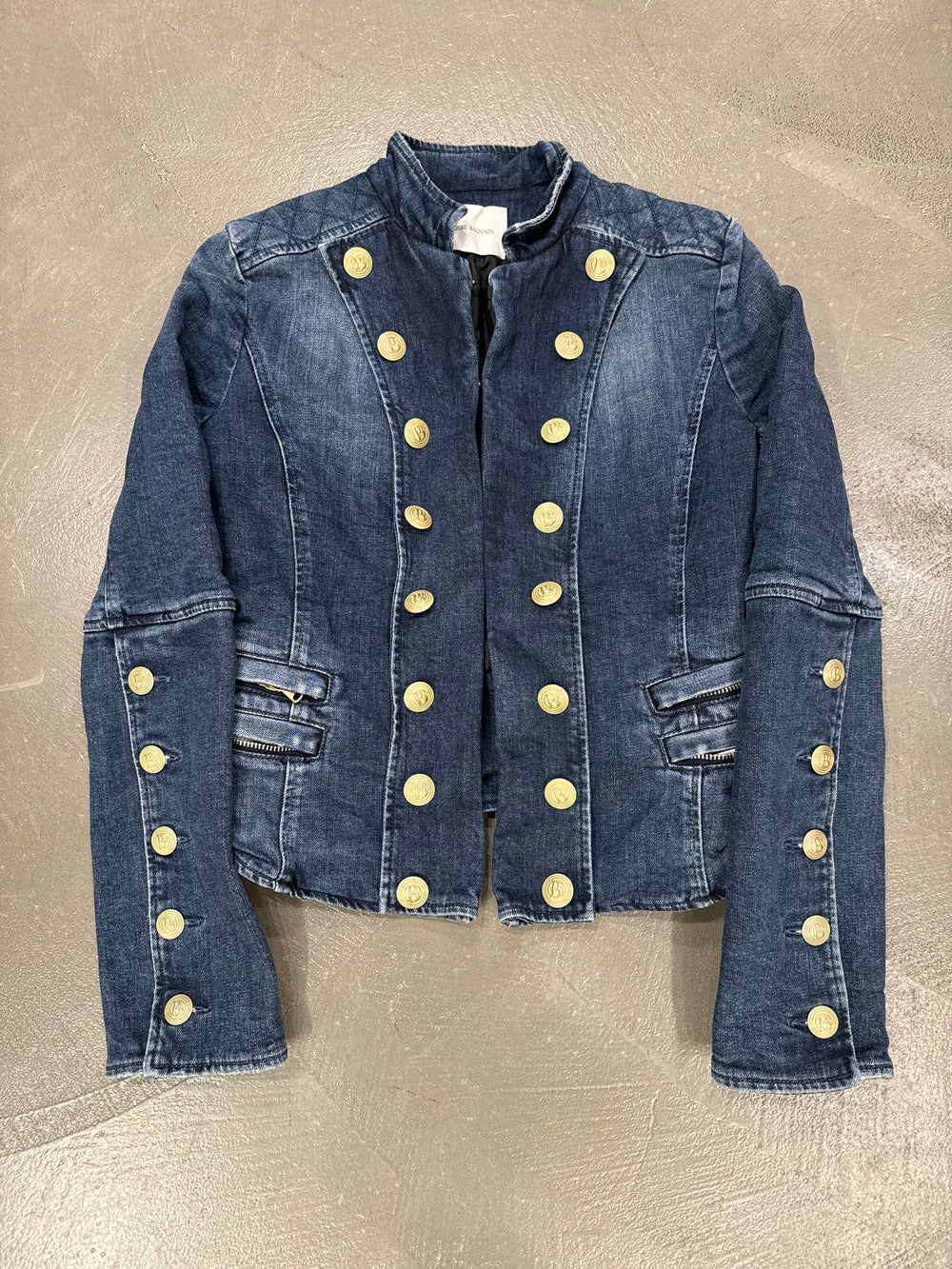 2010s Balmain military buttons denim jacket