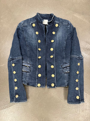 2010s Balmain military buttons denim jacket