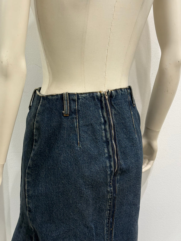 2020 Balenciaga by Demna midi denim skirt