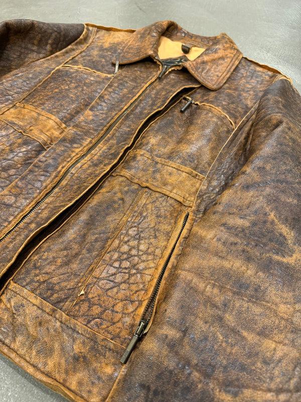 A/W 2005 Roberto Cavalli eroded faded leather jacket