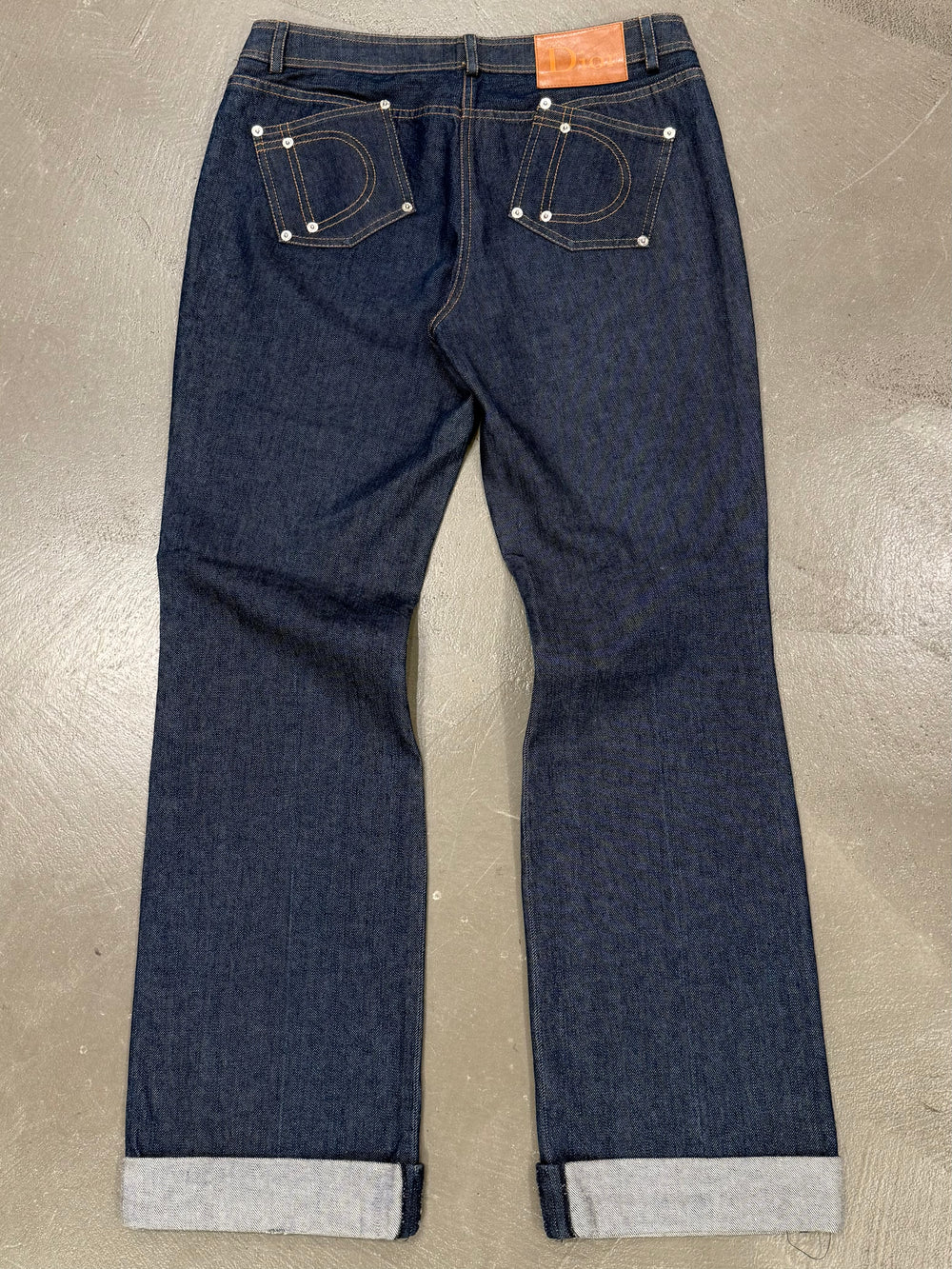 2000s Christian Dior by Galliano "D" back logo capri jeans
