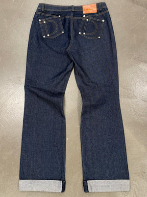 2000s Christian Dior by Galliano "D" back logo capri jeans