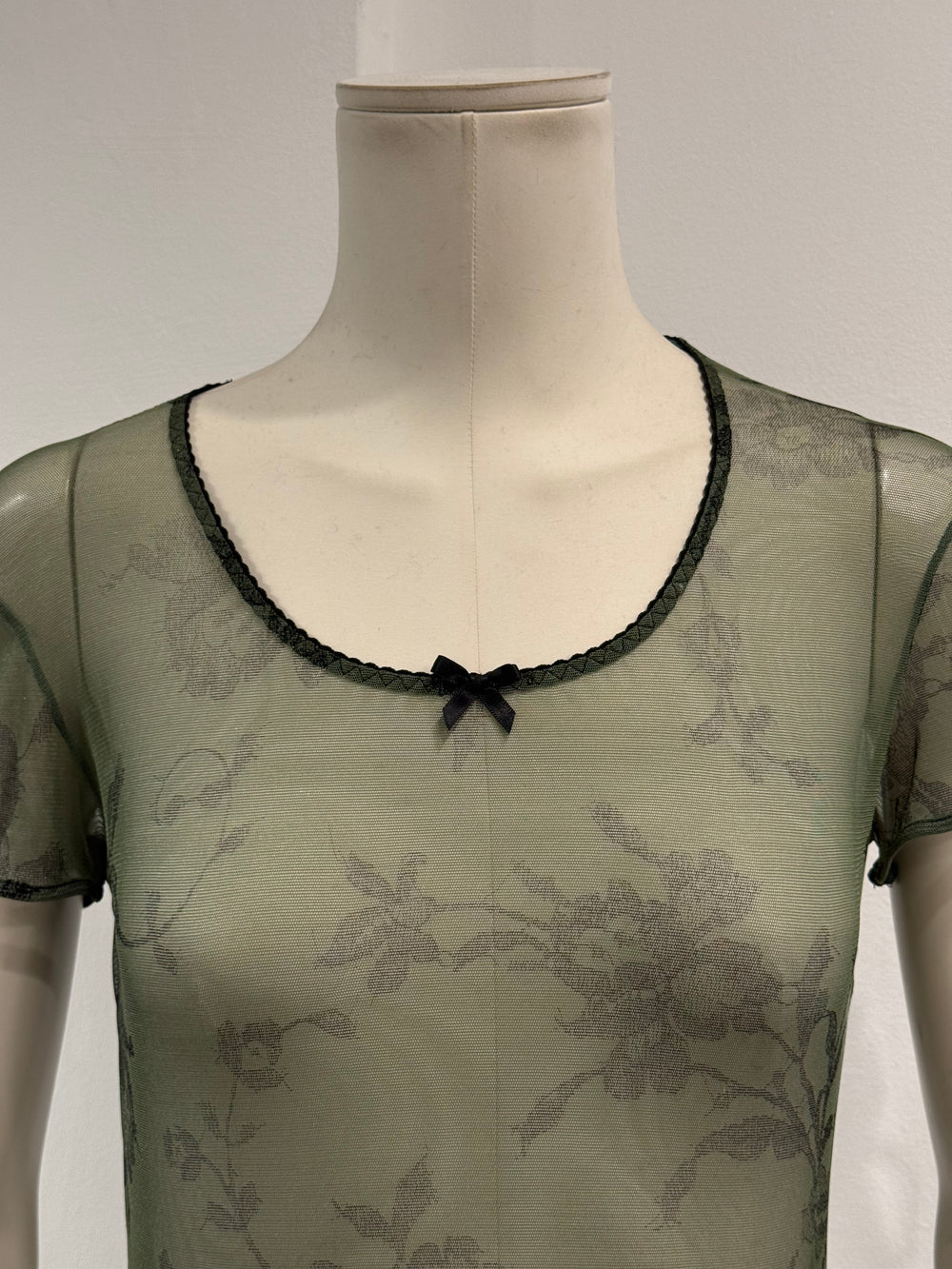 2000s Roberto Cavalli floral print mesh top