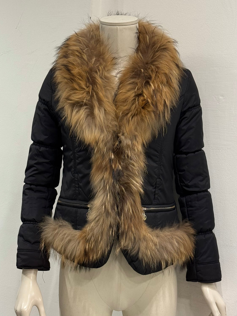 2000s Roberto Cavalli racoon fur puffer jacket