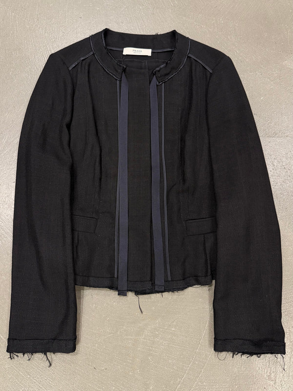 2000s Prada black cropped set