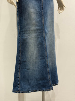 2008 Roberto Cavalli long denim skirt