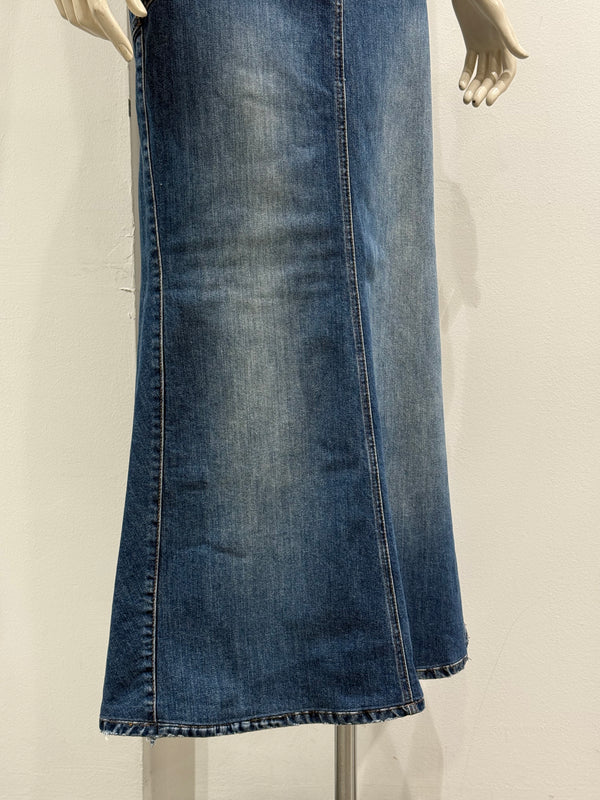 2008 Roberto Cavalli long denim skirt